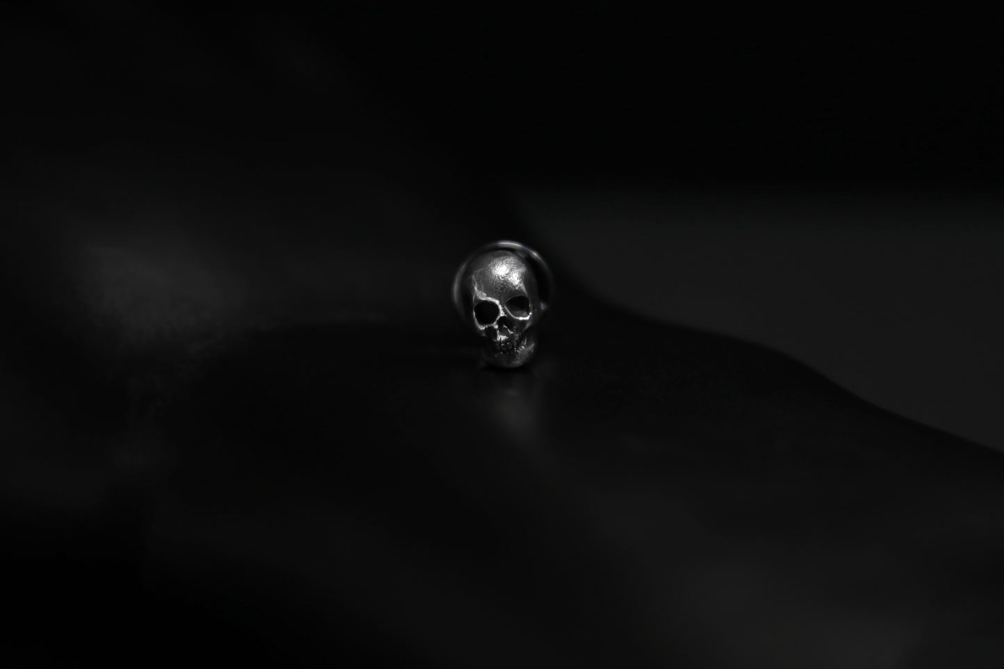 Silver Skull Pin Badge