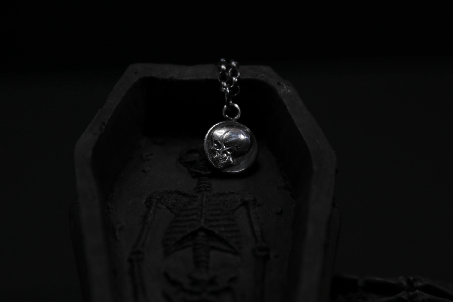 Sterling Silver Memento Mori Skull Pendant