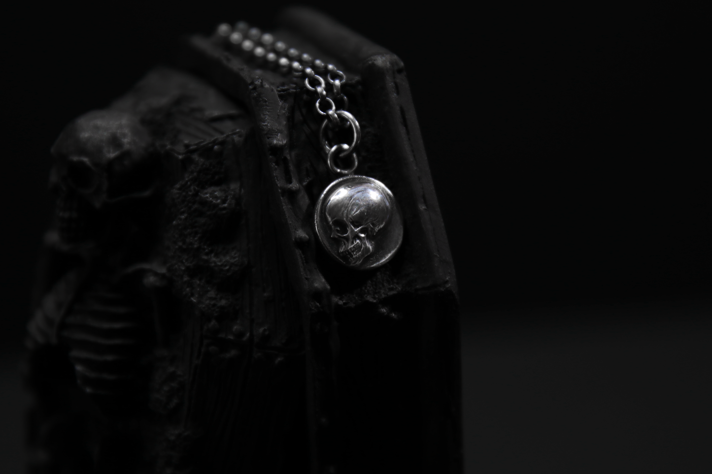 Sterling Silver Memento Mori Skull Pendant