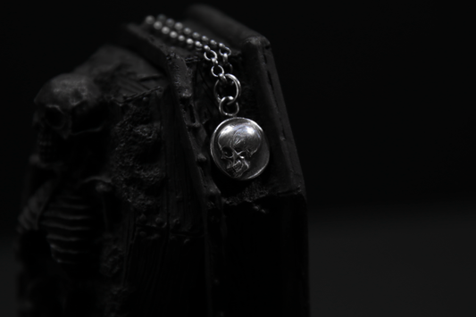 Sterling Silver Memento Mori Skull Pendant