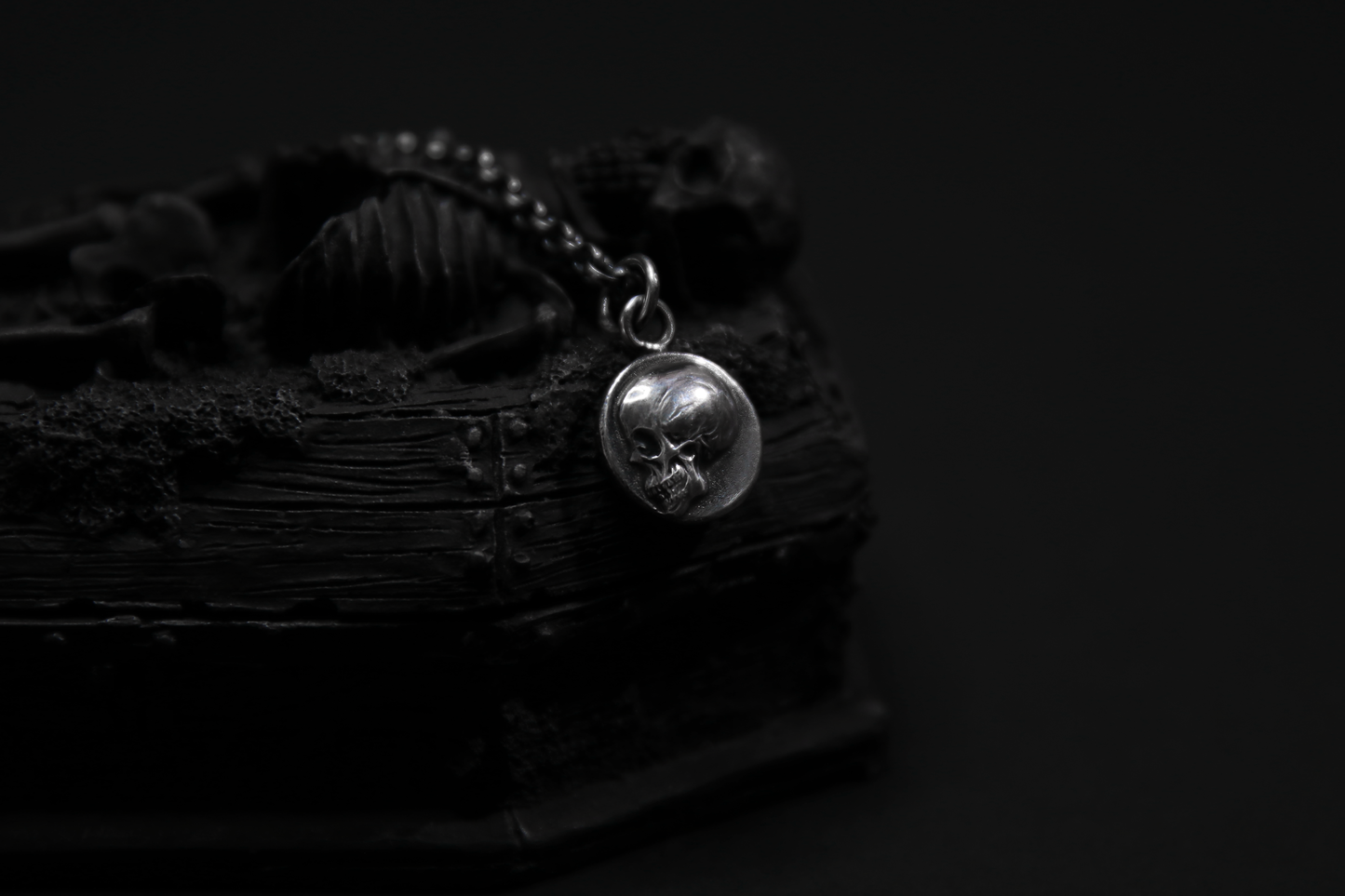 Sterling Silver Memento Mori Skull Pendant