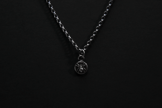 Tiny Sterling Silver Spider Pendant