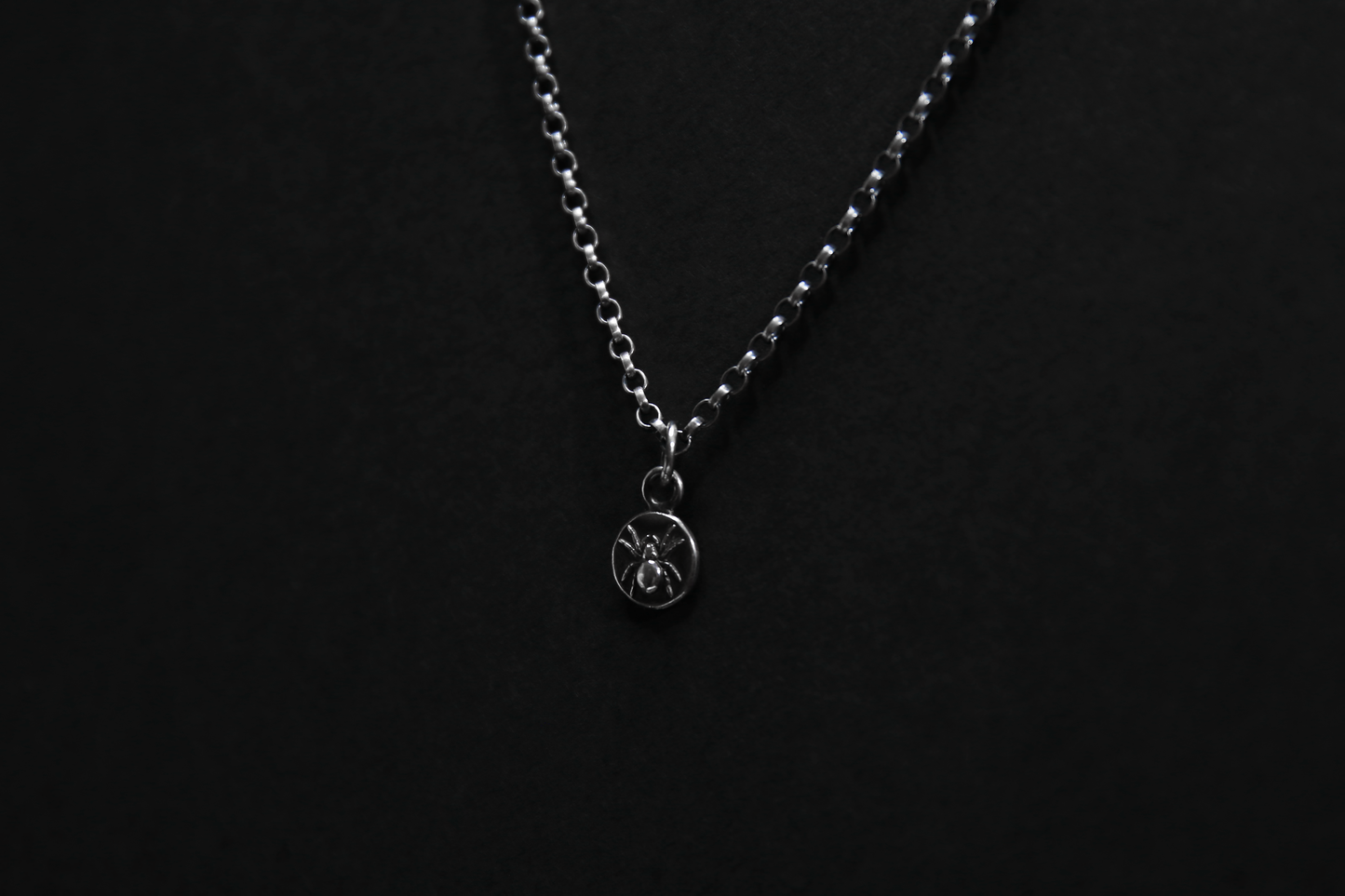 Tiny Sterling Silver Spider Pendant