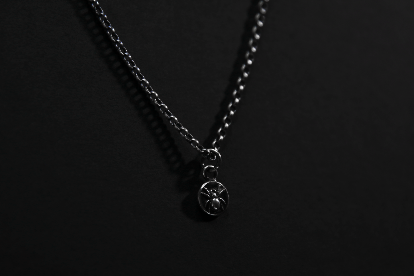 Tiny Sterling Silver Spider Pendant
