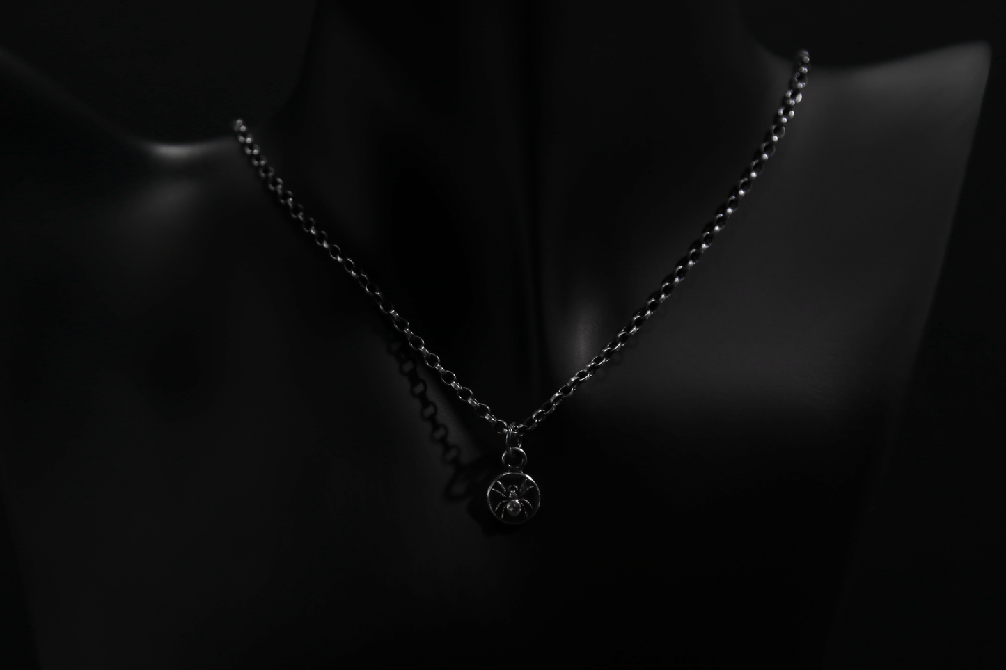 Tiny Sterling Silver Spider Pendant