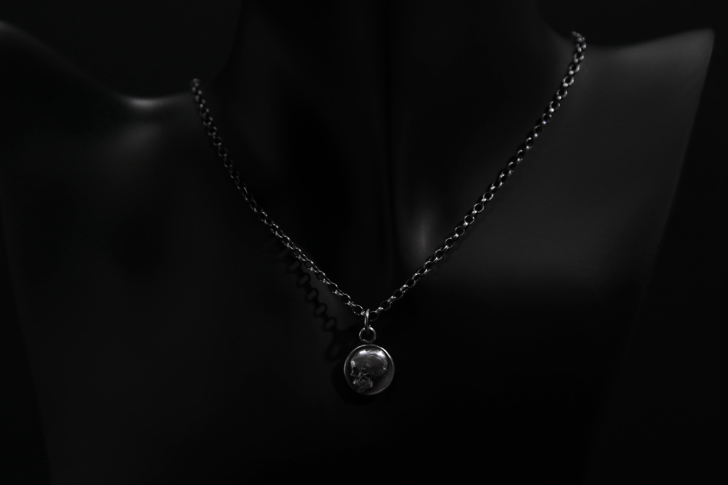 Sterling Silver Memento Mori Skull Pendant