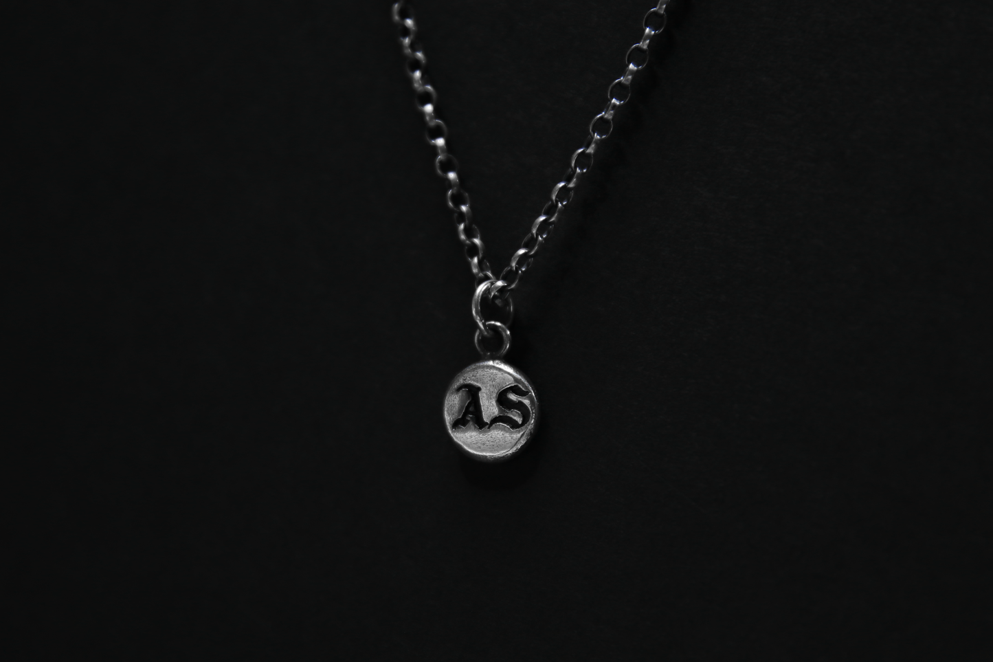 Sterling Silver Custom Initials Pendant • Gothic Font • Typewriter Font •