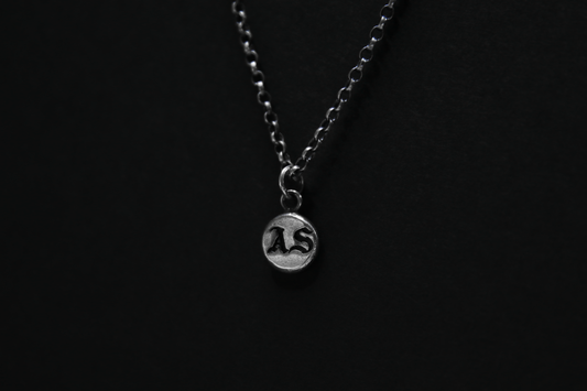 Sterling Silver Custom Initials Pendant • Gothic Font • Typewriter Font •