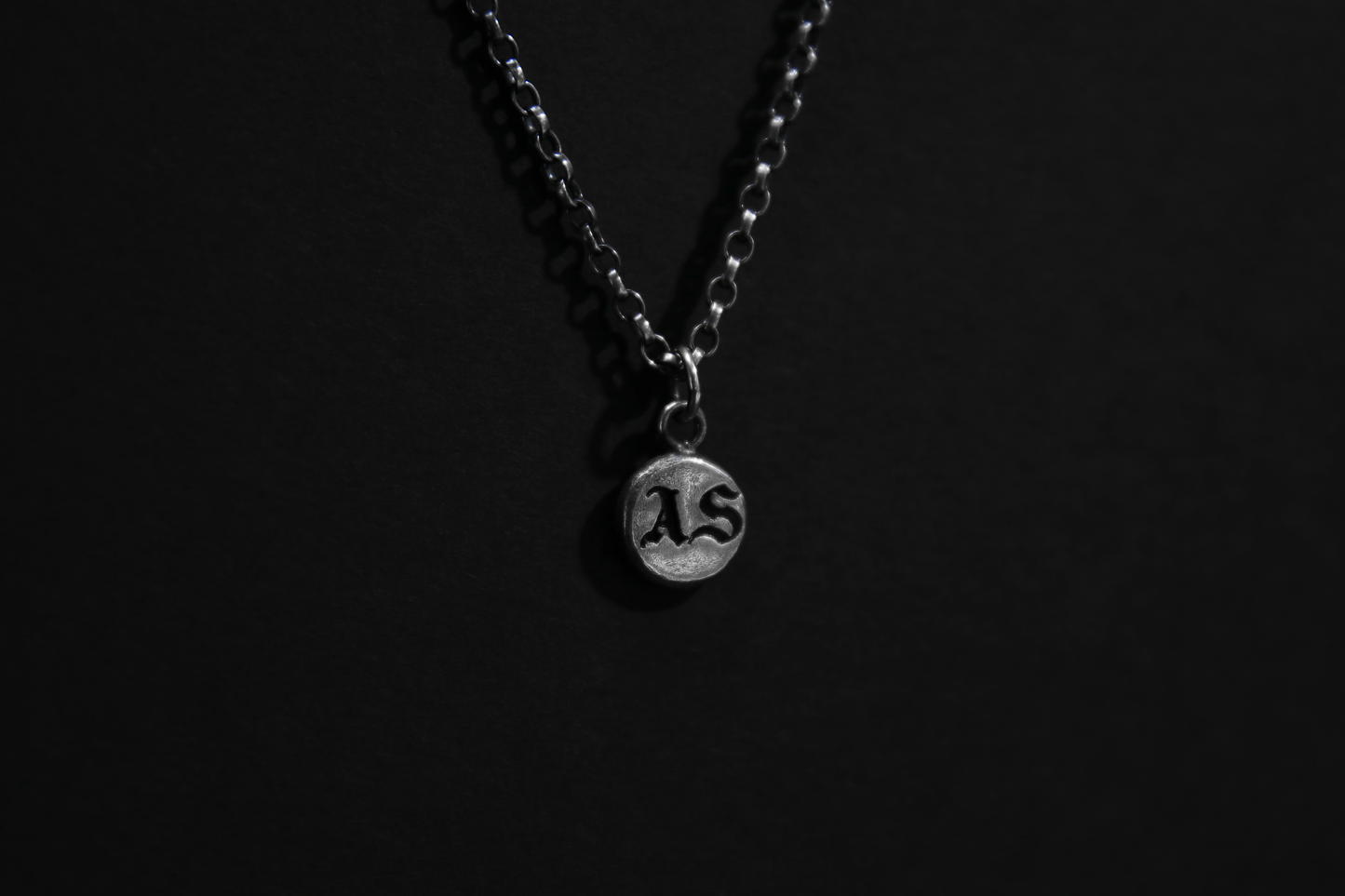 Sterling Silver Custom Initials Pendant • Gothic Font • Typewriter Font •