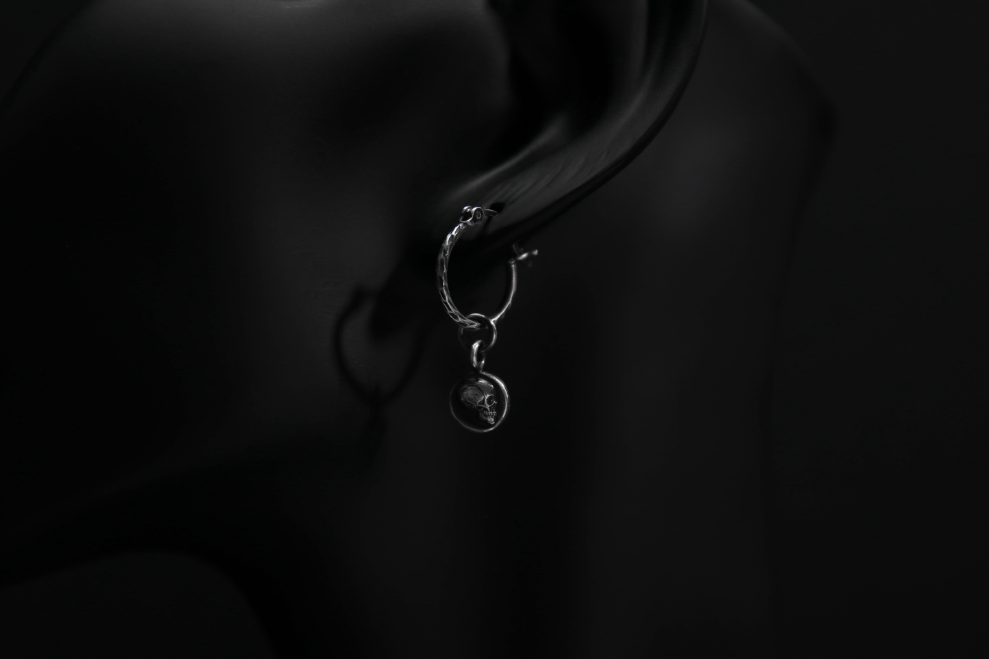 Sterling Silver Memento Mori Skull Earrings