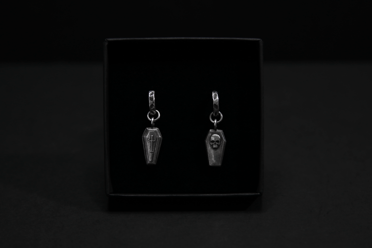 Sterling Silver Casket Earrings