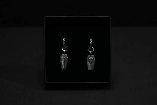 Sterling Silver Casket Earrings