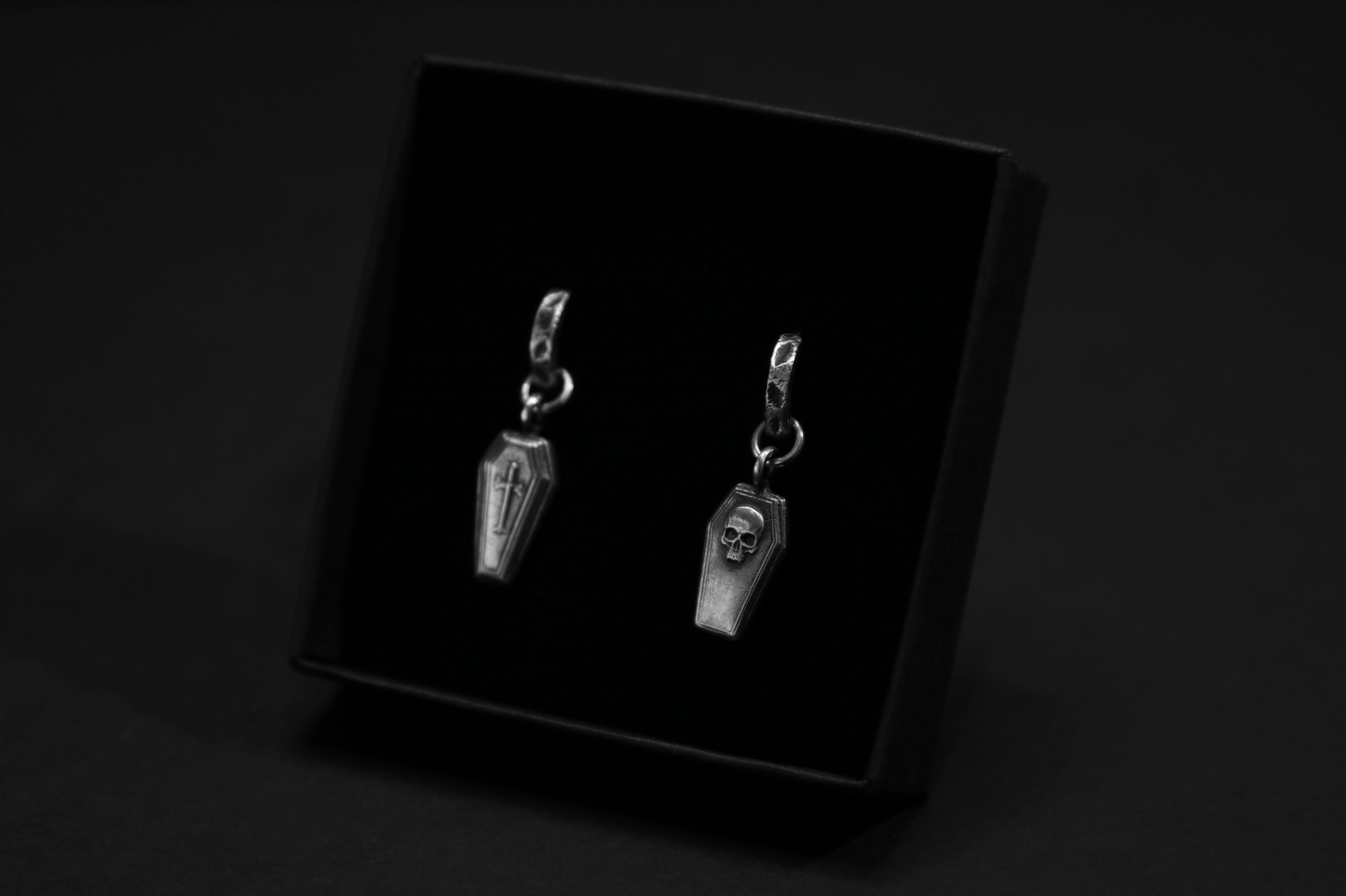 Sterling Silver Casket Earrings