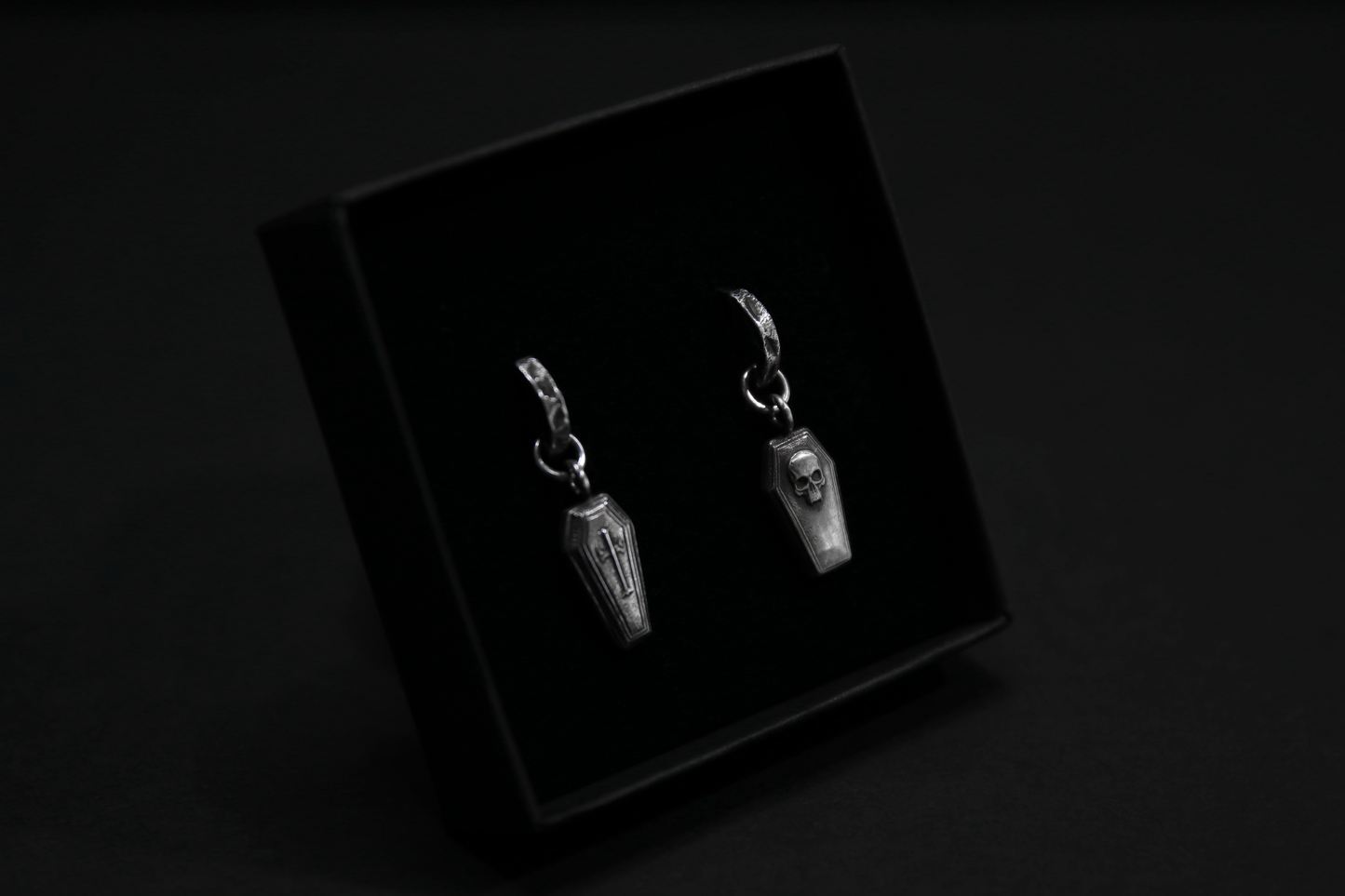 Sterling Silver Casket Earrings