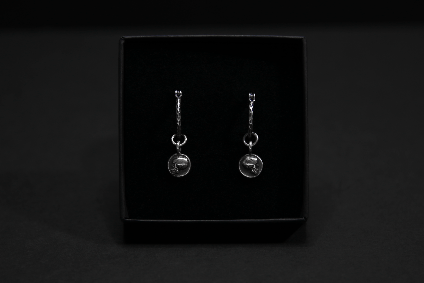 Sterling Silver Memento Mori Skull Earrings