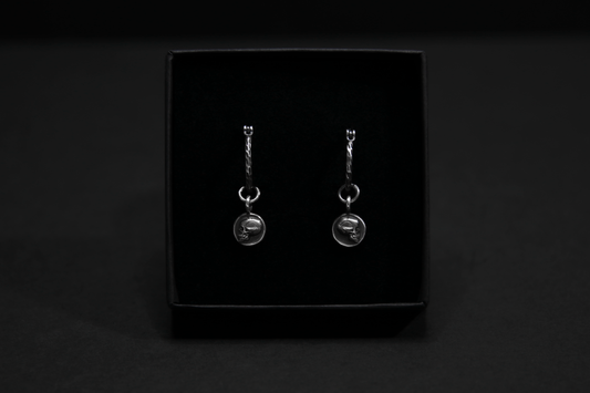 Sterling Silver Memento Mori Skull Earrings