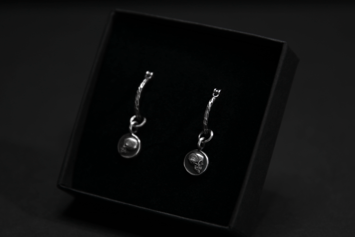 Sterling Silver Memento Mori Skull Earrings