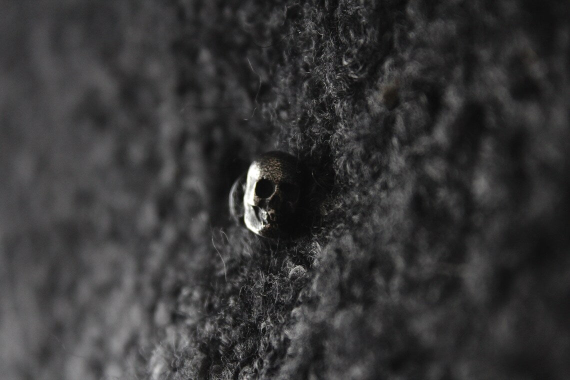 Silver Skull Pin Badge
