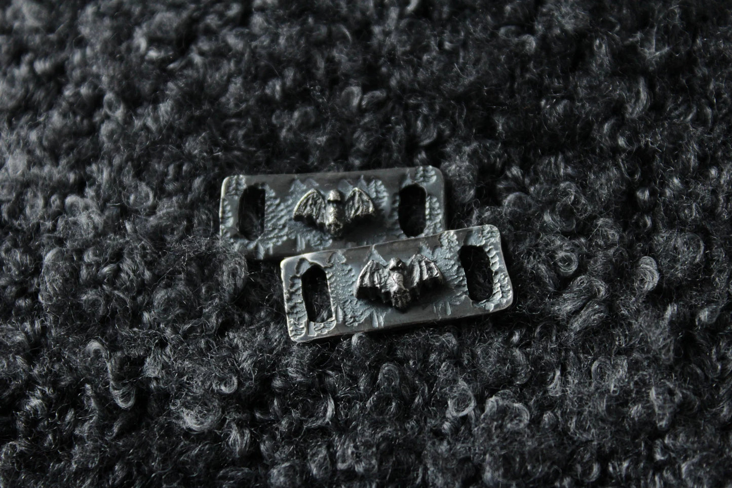 Silver Bat Shoe Lace Buckles