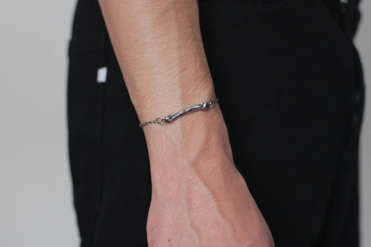Ossuary Bone Silver Bracelet