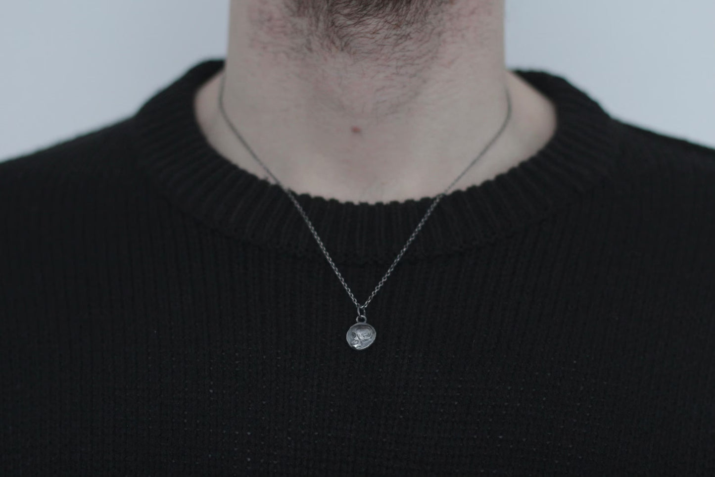 Sterling Silver Memento Mori Skull Pendant