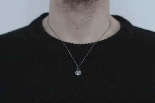 Sterling Silver Memento Mori Skull Pendant