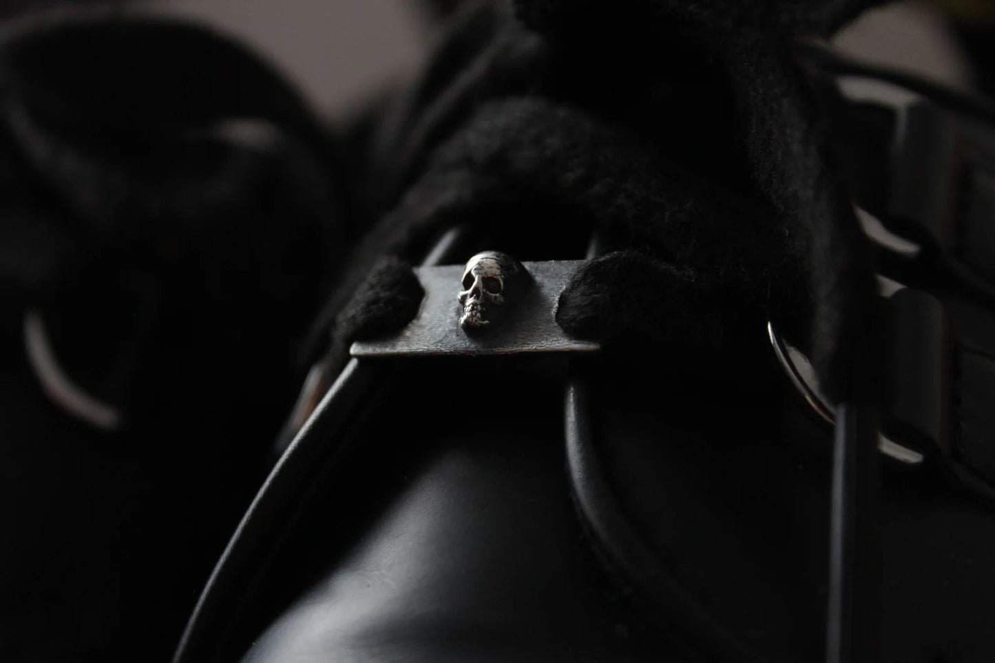 Silver Cemetery Skull Shoe Lace Buckles
