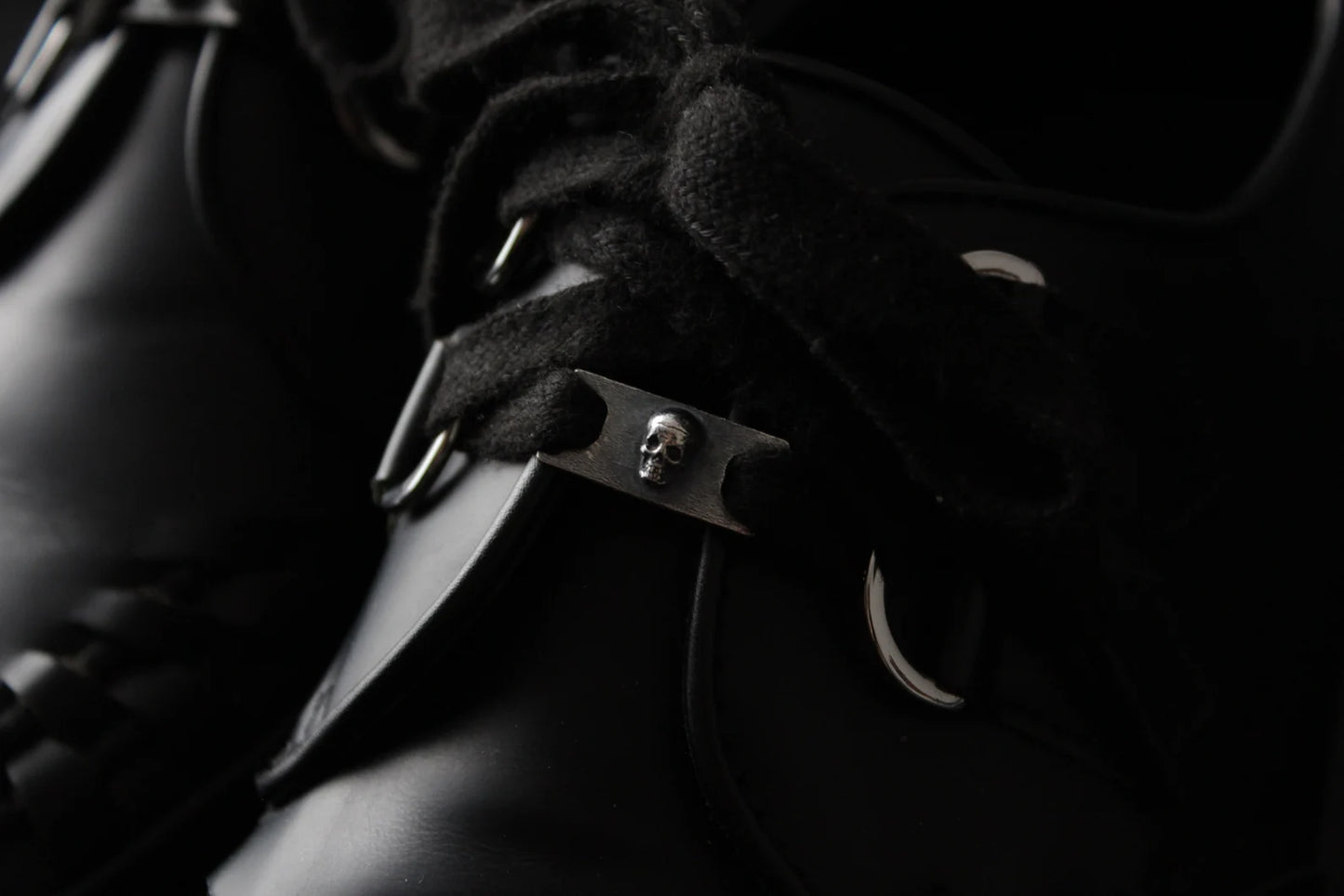Silver Cemetery Skull Shoe Lace Buckles