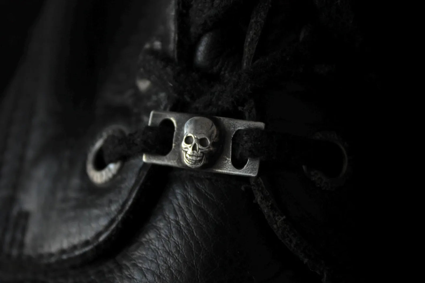 Sterling Silver Skull Shoe Lace Buckles