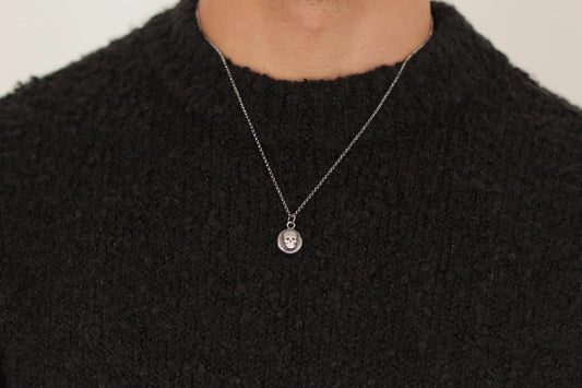Sterling Silver Gravestone Skull Pendant