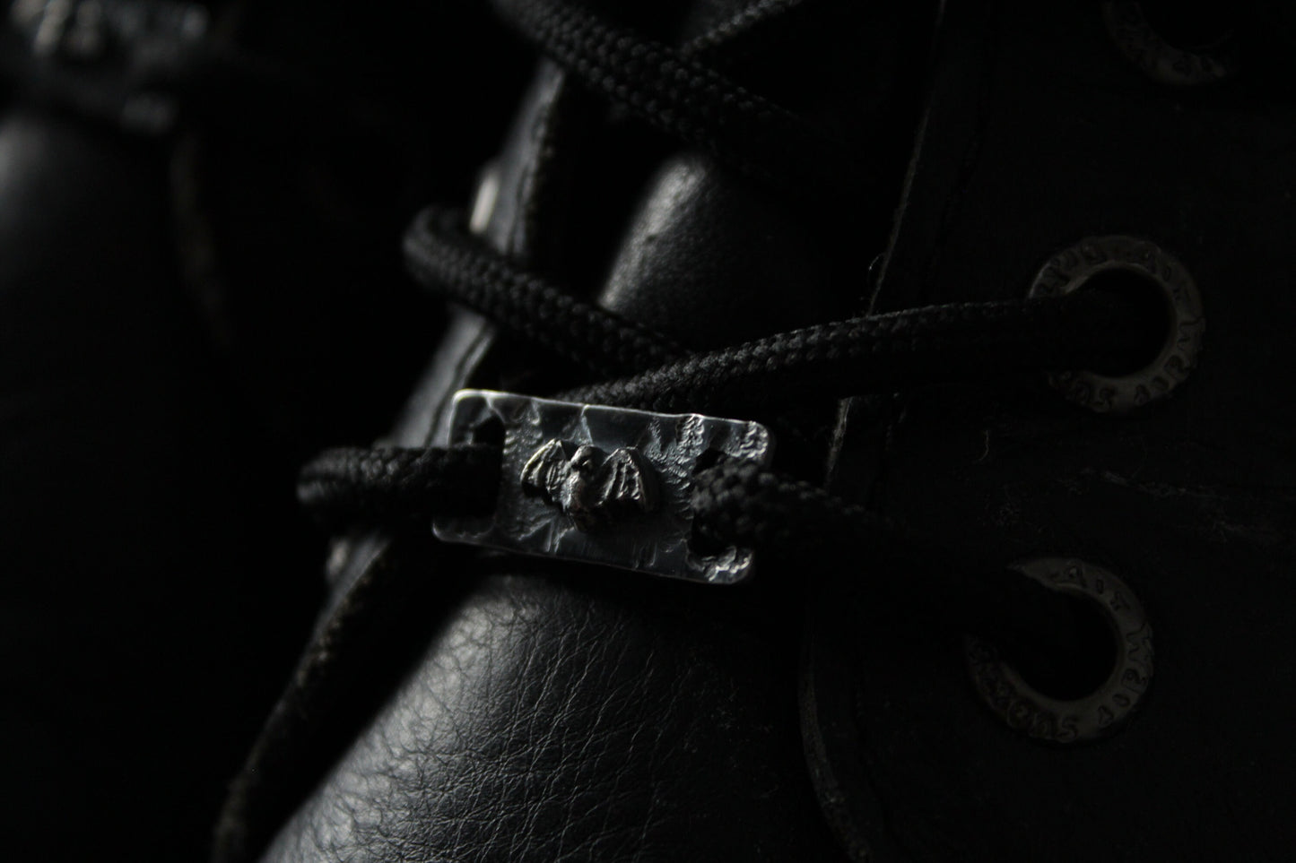 Silver Bat Shoe Lace Buckles