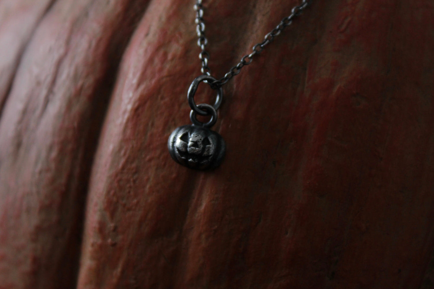 Tiny Silver Pumpkin Pendant