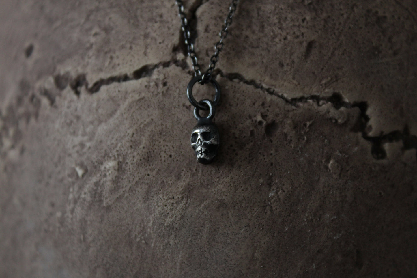 Tiny Silver Skull Pendant