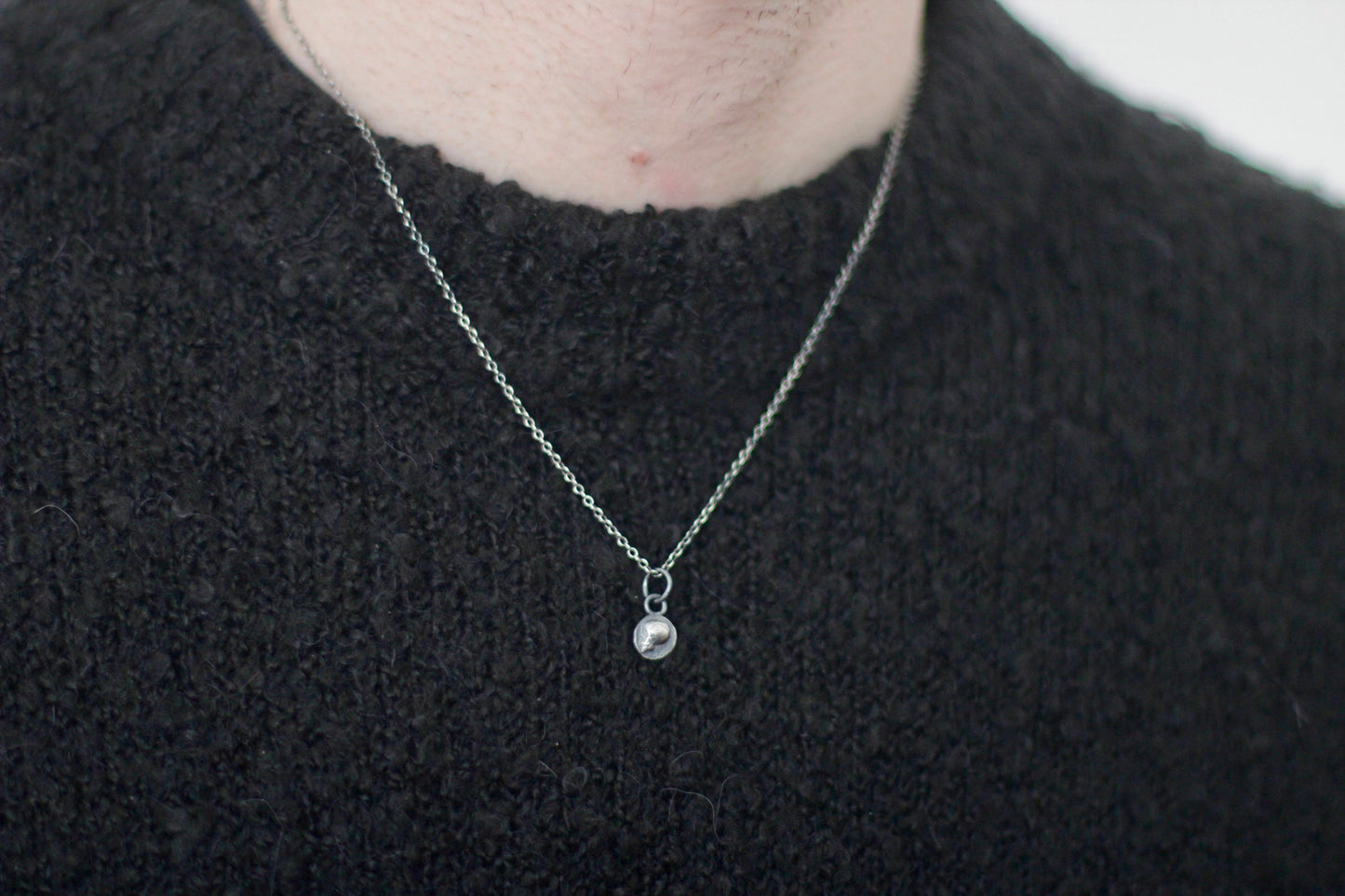 Tiny Sterling Silver Memento Mori Skull Pendant