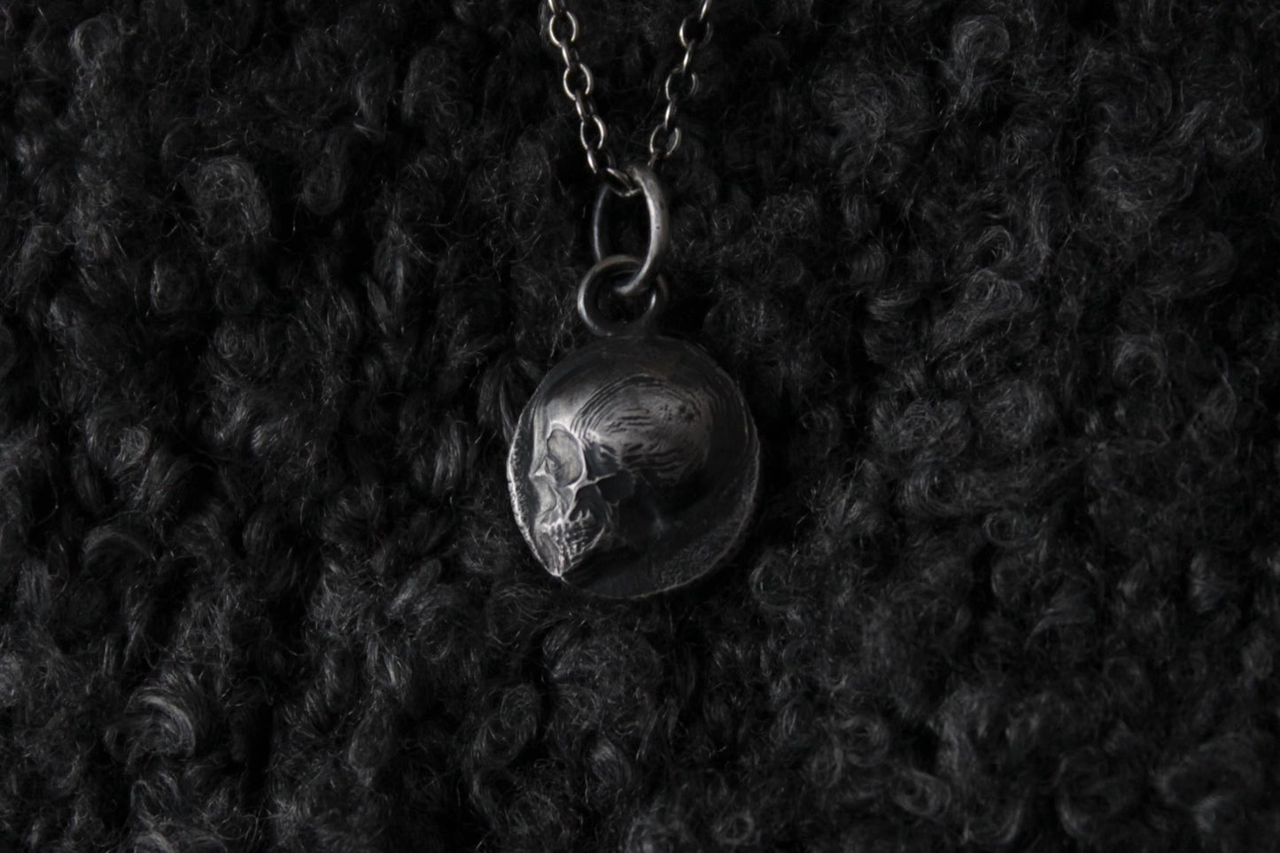 Sterling Silver Memento Mori Skull Pendant