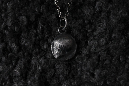 Sterling Silver Memento Mori Skull Pendant
