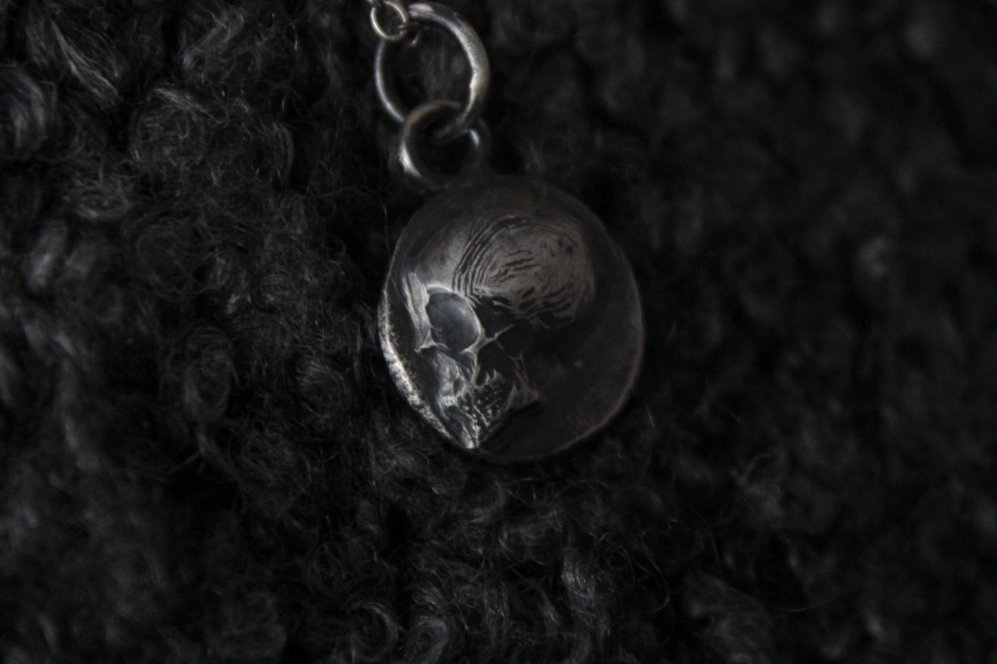 Sterling Silver Memento Mori Skull Pendant