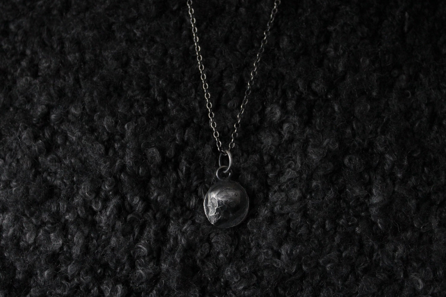 Sterling Silver Memento Mori Skull Pendant