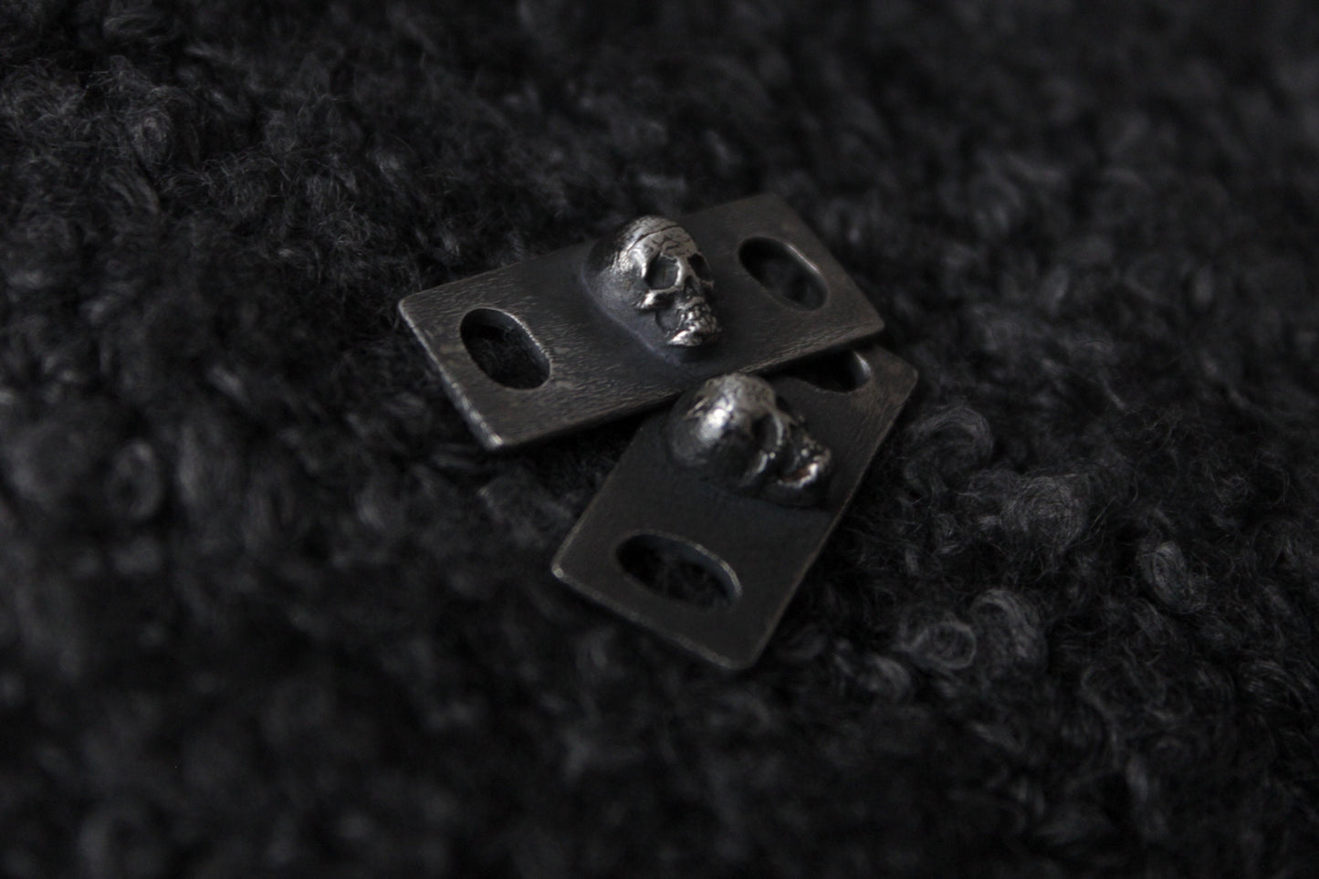 Silver Cemetery Skull Shoe Lace Buckles
