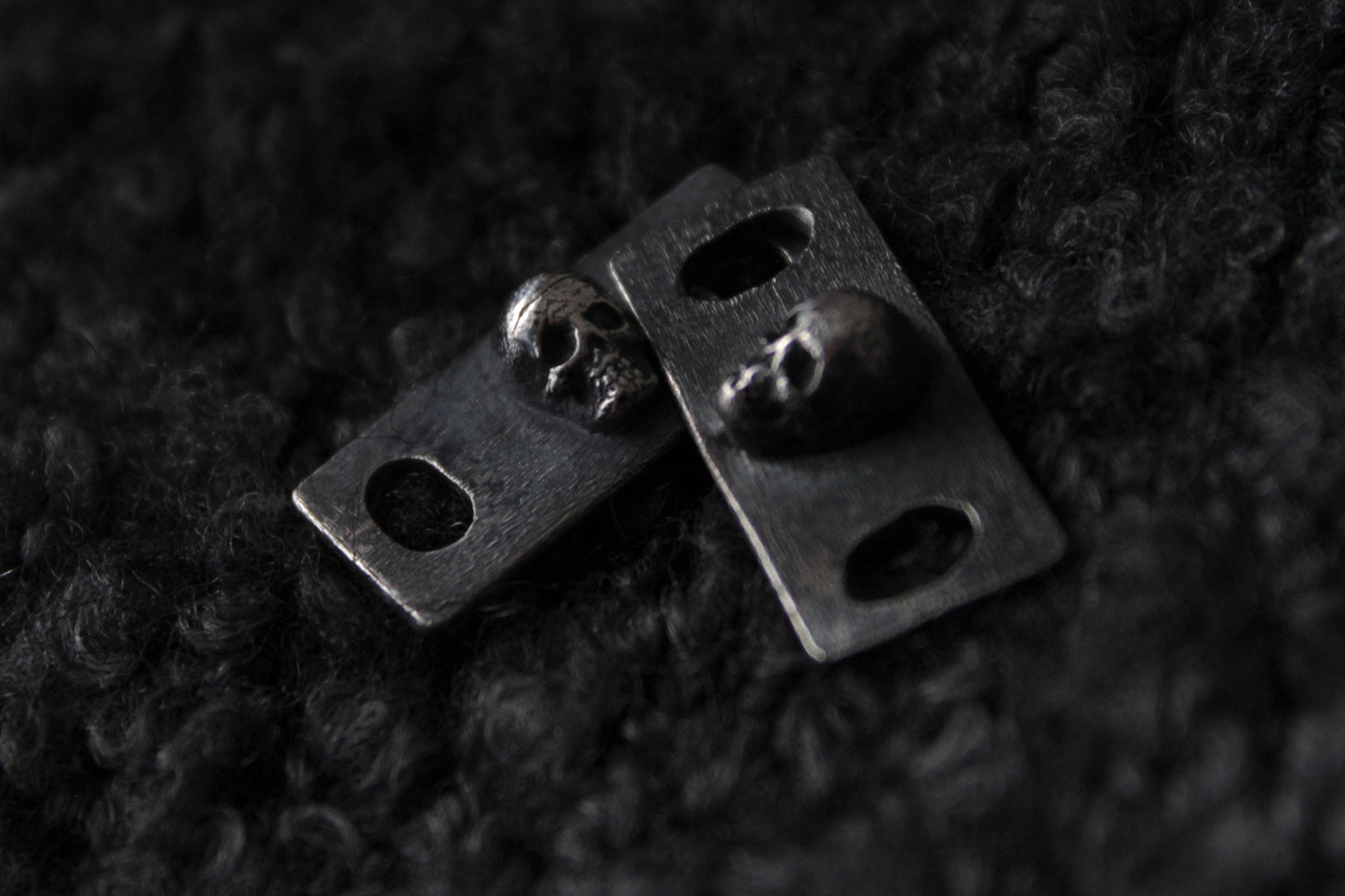 Silver Cemetery Skull Shoe Lace Buckles