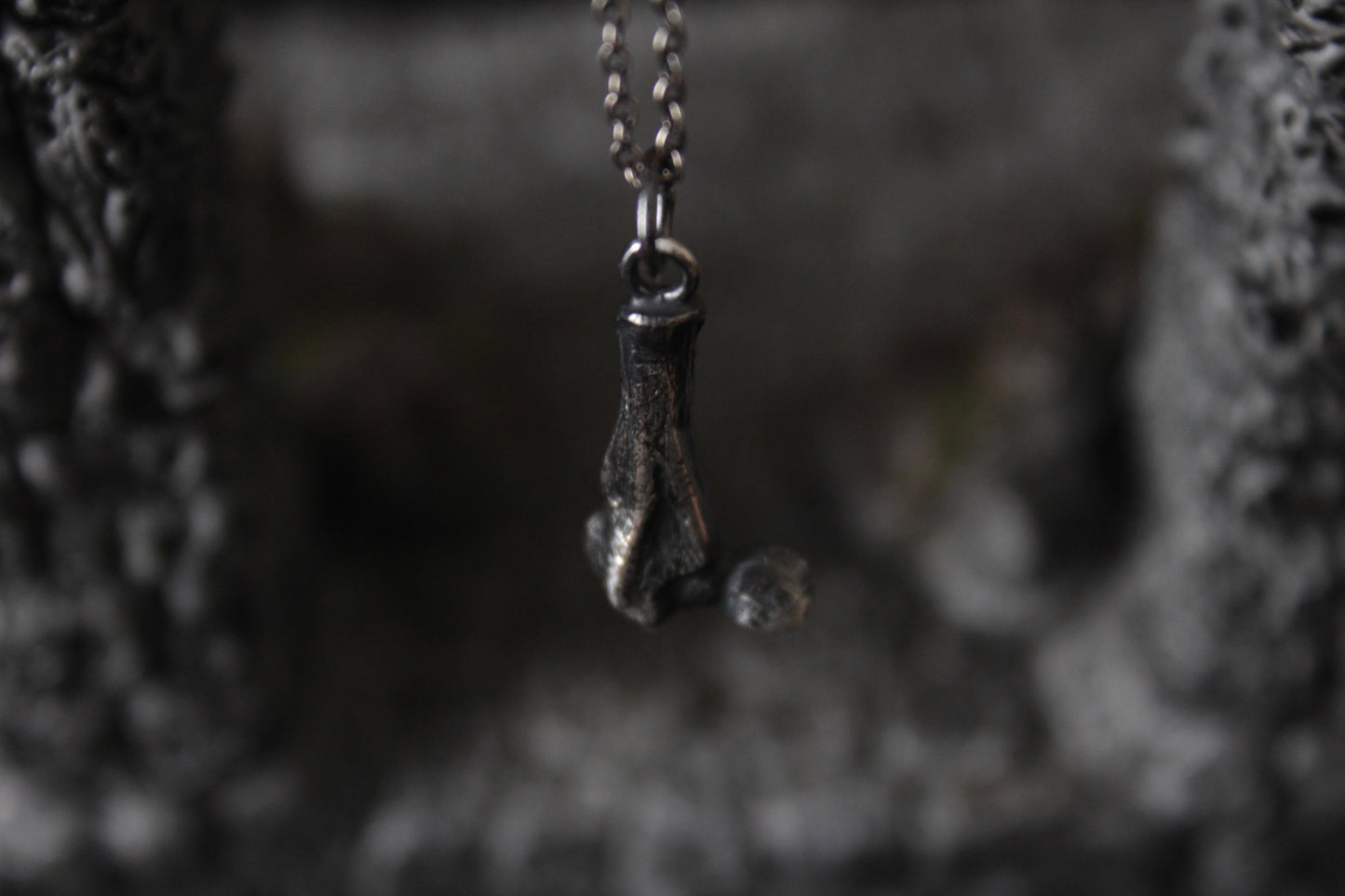 Silver Ossuary Bone Pendant