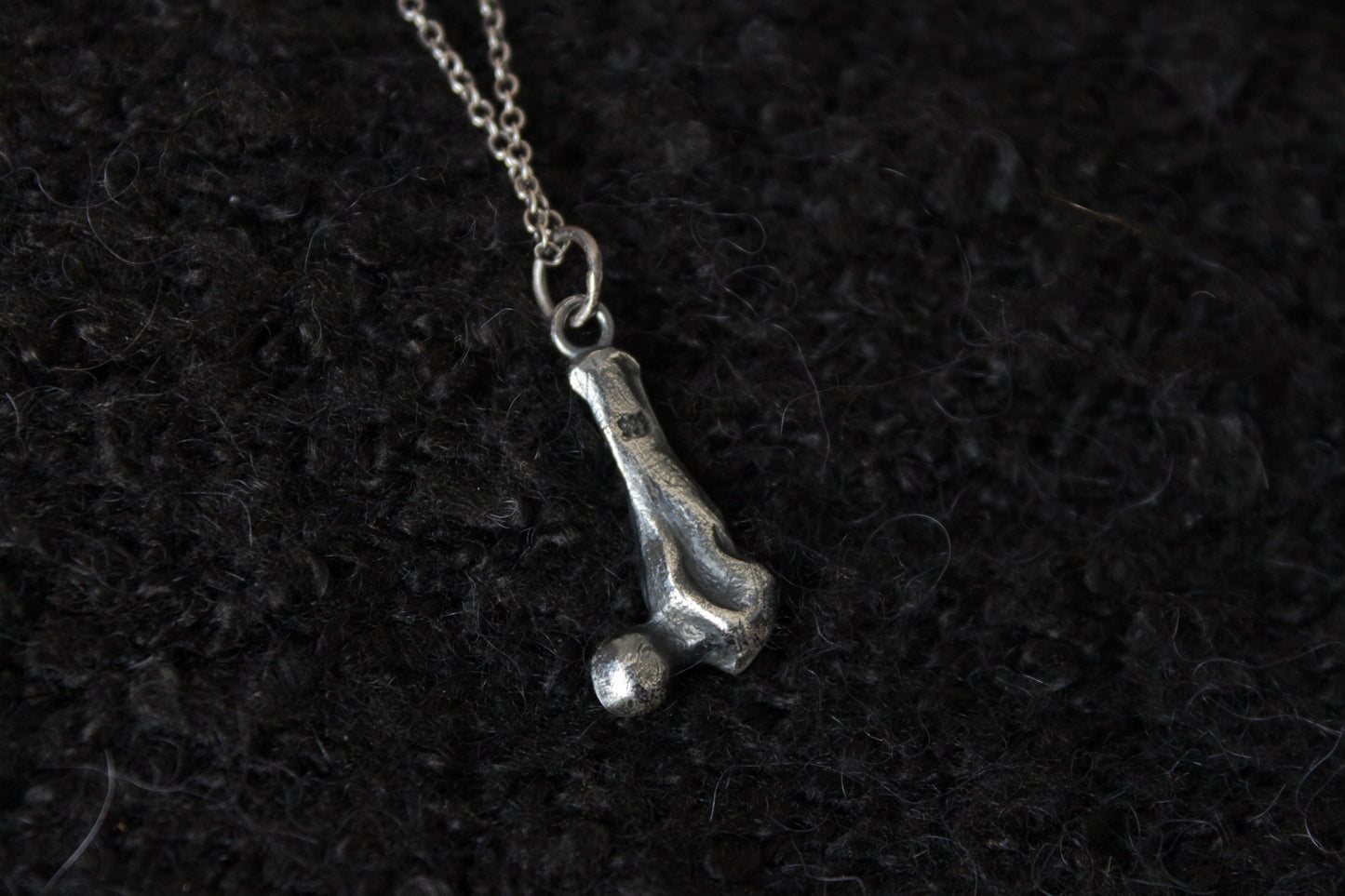 Silver Ossuary Bone Pendant