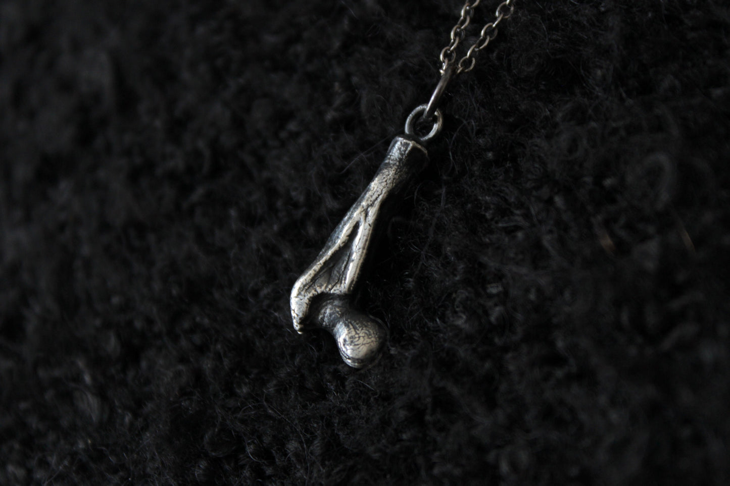 Silver Ossuary Bone Pendant