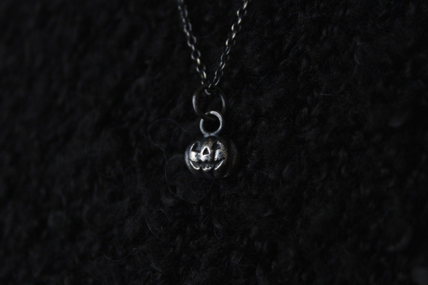 Tiny Silver Pumpkin Pendant