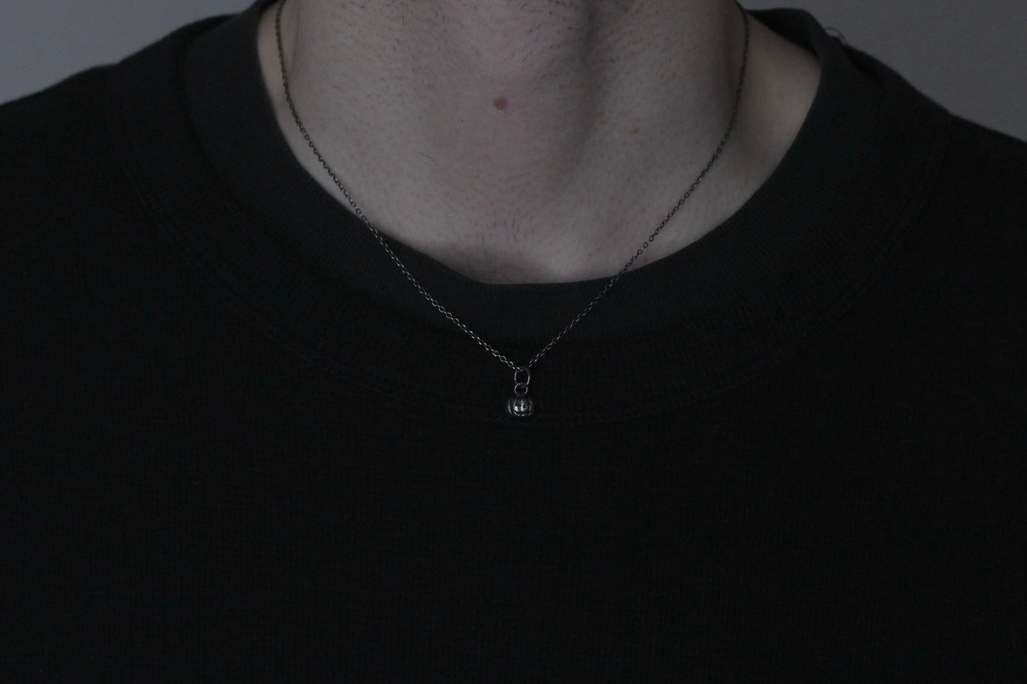 Tiny Silver Pumpkin Pendant