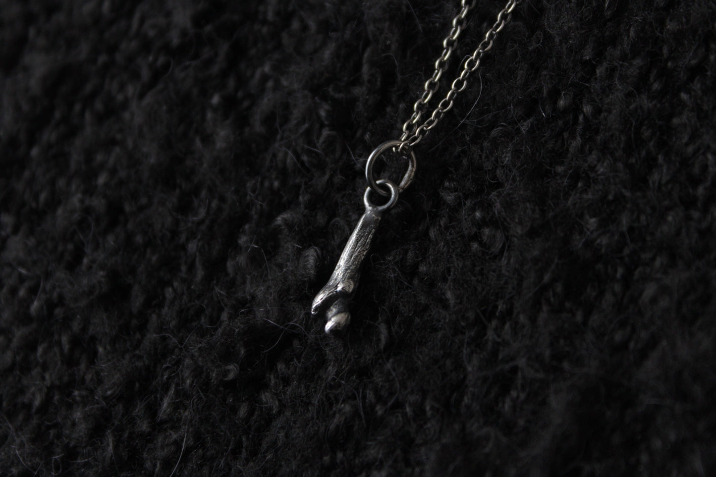 Tiny Silver Ossuary Bone Pendant