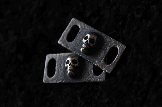 Silver Skull Shoe Lace Buckles