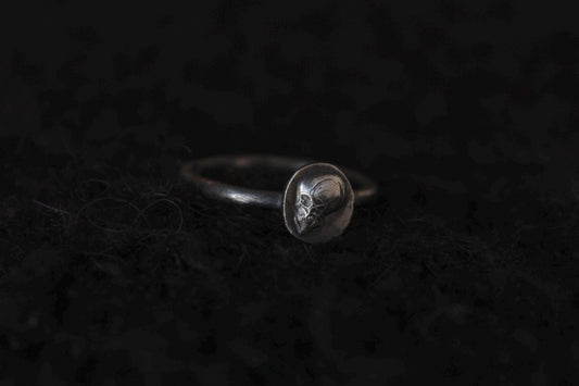 Sterling Silver Memento Mori Skull Ring