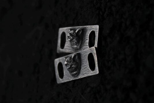 Silver Vampire Bat Shoe Lace Buckles