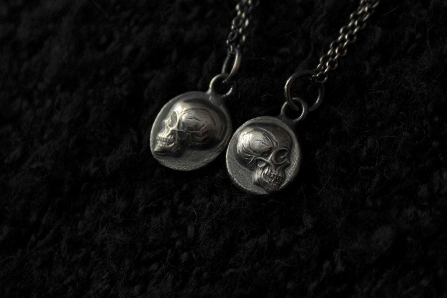 Sterling Silver ‘Til Death’ Memento Mori Skull Pendant Bundle • Relationship & Friendship Pendants